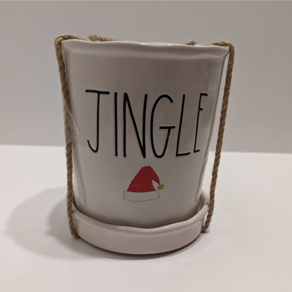 Rae Dunn "Jingle" Santa Hat Planter, Artisan Collection by Magenta NWT